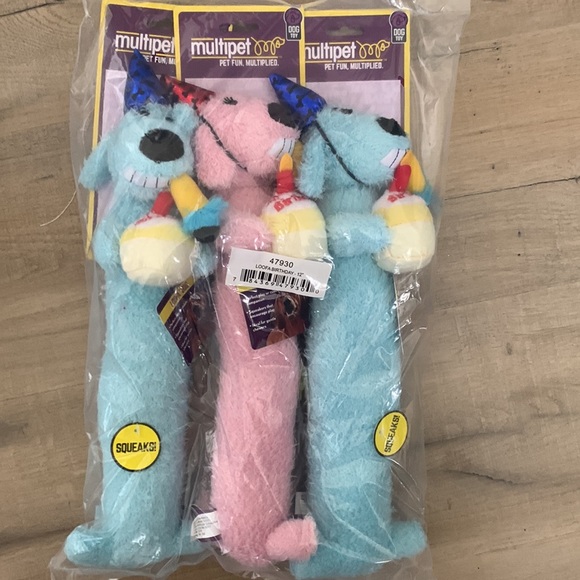 Dog Toy Birthday Loofa Blue Multipet 12 in - Picture 4 of 6